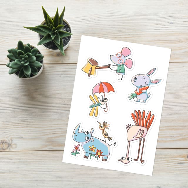 Cute animal stickers